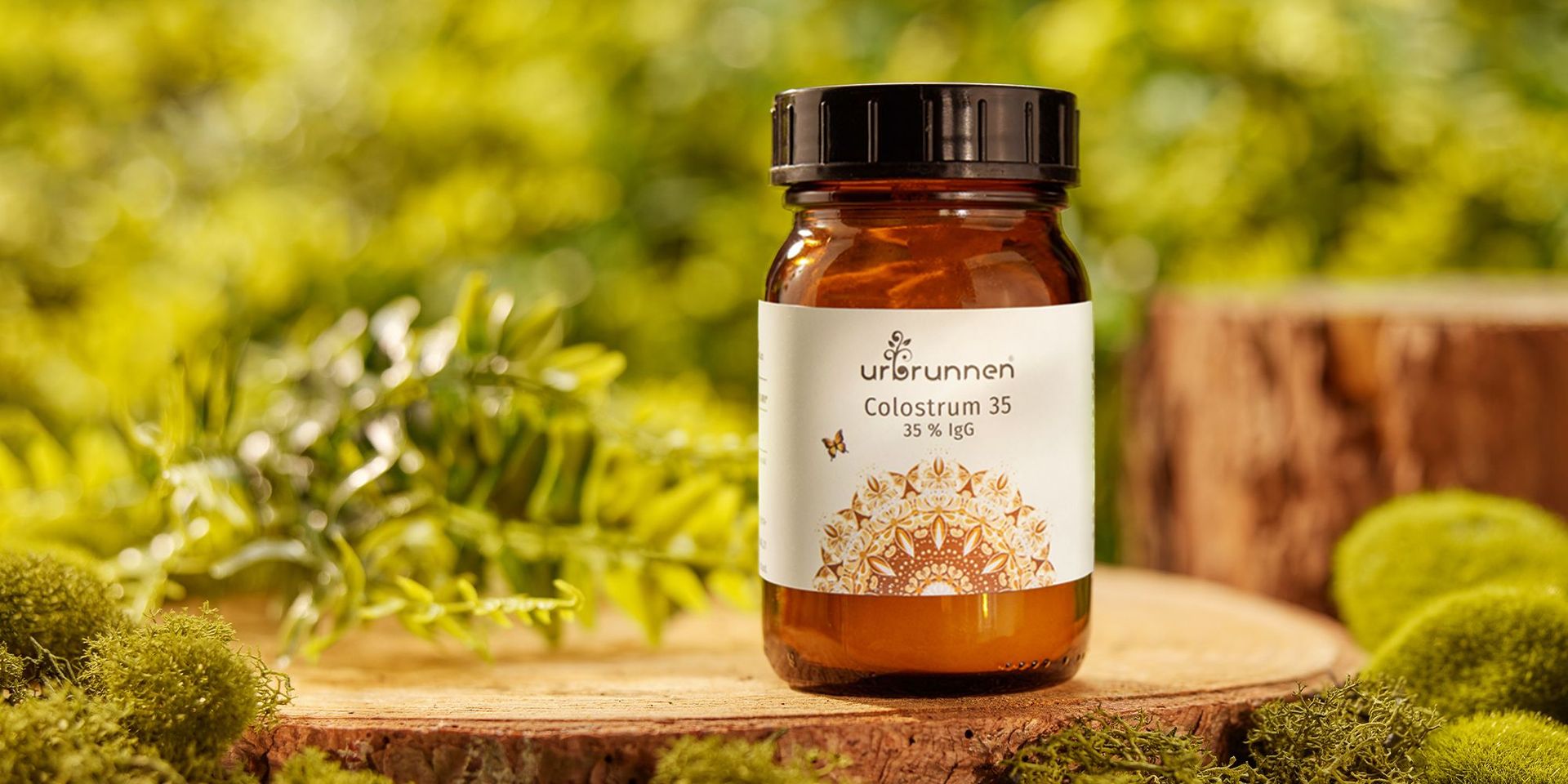 Colostrum 35 Nahrungsergänzungsmittel im natürlichen Umfeld, Fokus auf Gesundheit und Wohlbefinden
