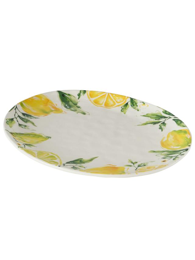 Produktbild von Servierteller "Lemontree" Zitronenmuster, Keramik, lebensmittelecht, 39 cm