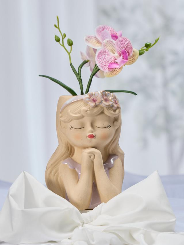 Produktbild von Blumentopf Gesicht "Frau Klein" aus Steingut