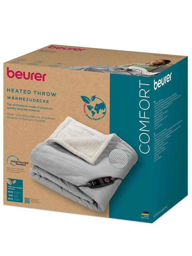 Produktbild von Beurer Wärmezudecke "HD 81 Cord Light Grey" 6 Temperaturstufen, Abschaltautomatik, 180 x 130 cm
