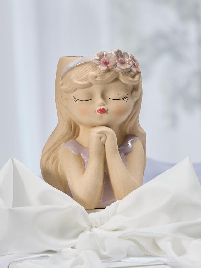 Produktbild von Blumentopf Gesicht "Frau Klein" aus Steingut