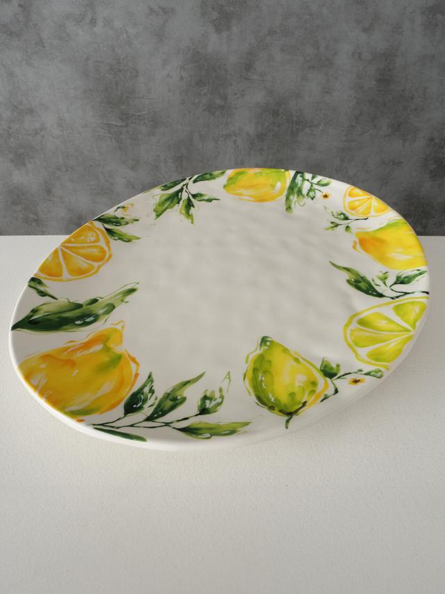 Produktbild von Servierteller "Lemontree" Zitronenmuster, Keramik, lebensmittelecht, 39 cm