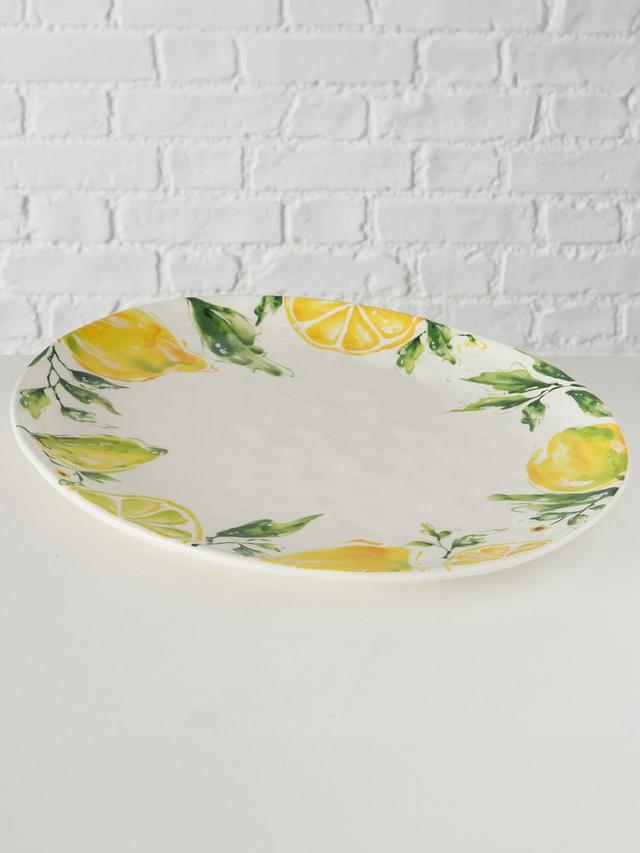 Produktbild von Servierteller "Lemontree" Zitronenmuster, Keramik, lebensmittelecht, 39 cm
