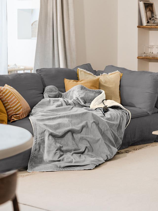 Produktbild von Beurer Wärmezudecke "HD 81 Cord Light Grey" 6 Temperaturstufen, Abschaltautomatik, 180 x 130 cm