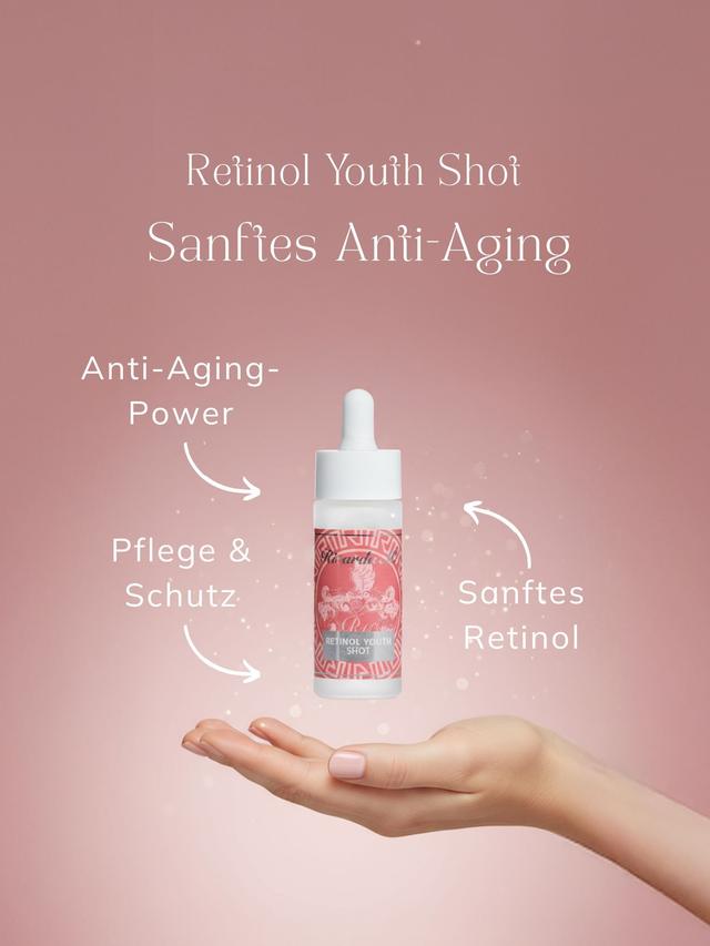 Produktbild von Gesichtsserum "Retinol Youth Shot" Traubenkernöl & Vitamin E, Anti-Aging, 20 ml