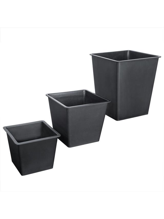 Produktbild von CASARIA® Pflanzkübel aus Polyrattan, 3 verschiedene Größen, Schwarz, 3er-Set