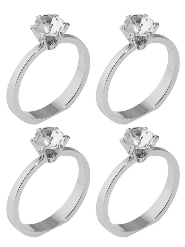 Produktbild von Serviettenringe als Diamantring, Glas, Aufbewahrungsbox, 4er-Set