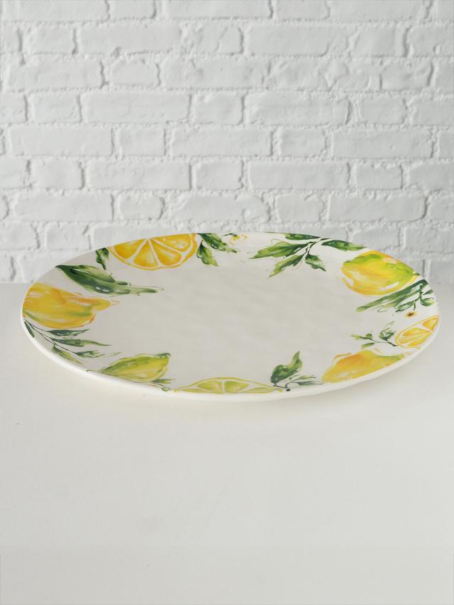 Produktbild von Servierteller "Lemontree" Zitronenmuster, Keramik, lebensmittelecht, 39 cm