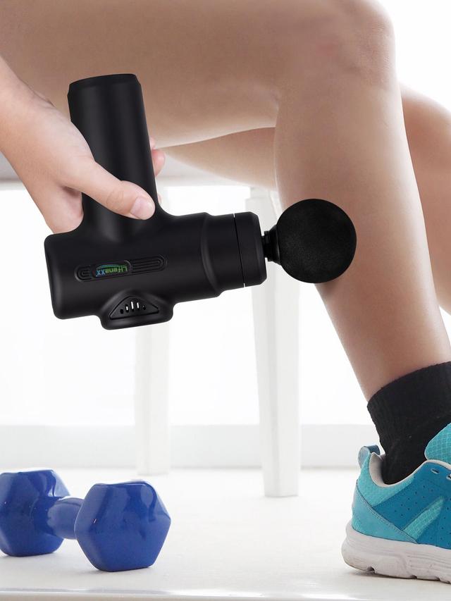 Produktbild von LifenaXX Massagepistole mit 4 Aufsätzen gegen verspannte Muskeln, kabellos, 25 W