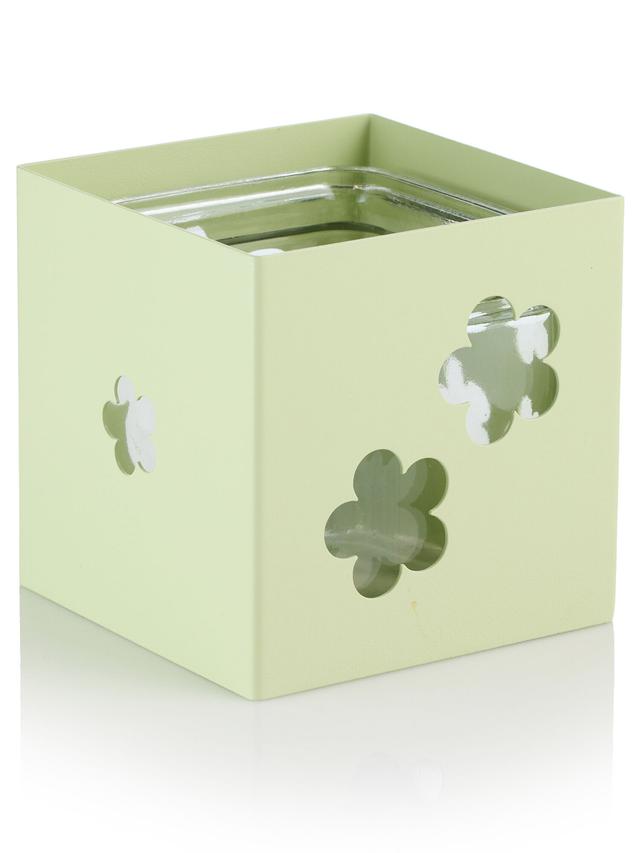 Produktbild von Windlicht aus Metall & Glas, 13 x 13 x 13 cm