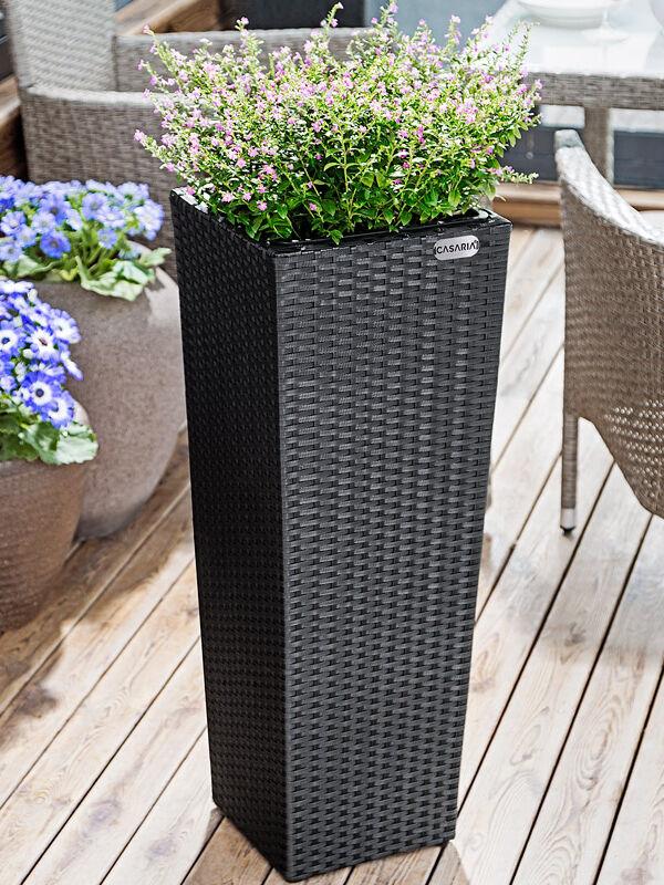 Produktbild von CASARIA® Pflanzkübel aus Polyrattan, 3 verschiedene Größen, Schwarz, 3er-Set