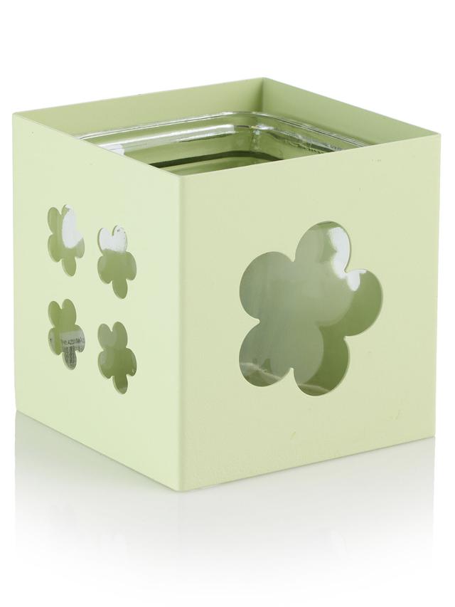 Produktbild von Windlicht aus Metall & Glas, 13 x 13 x 13 cm