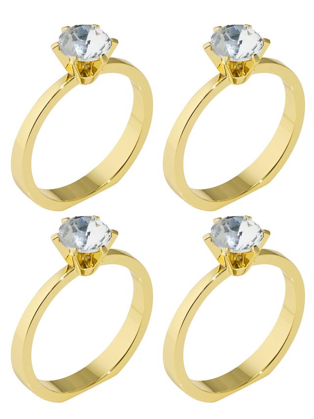 Produktbild von Serviettenringe als Diamantring, Glas, Aufbewahrungsbox, 4er-Set
