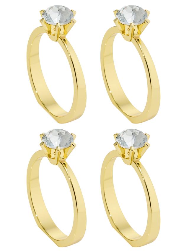 Produktbild von Serviettenringe als Diamantring, Glas, Aufbewahrungsbox, 4er-Set