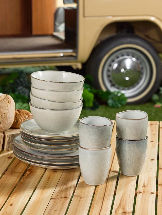 Produktbild von Keramik-Geschirrset "Moon" 100 % handgefertigt, 16-teilig