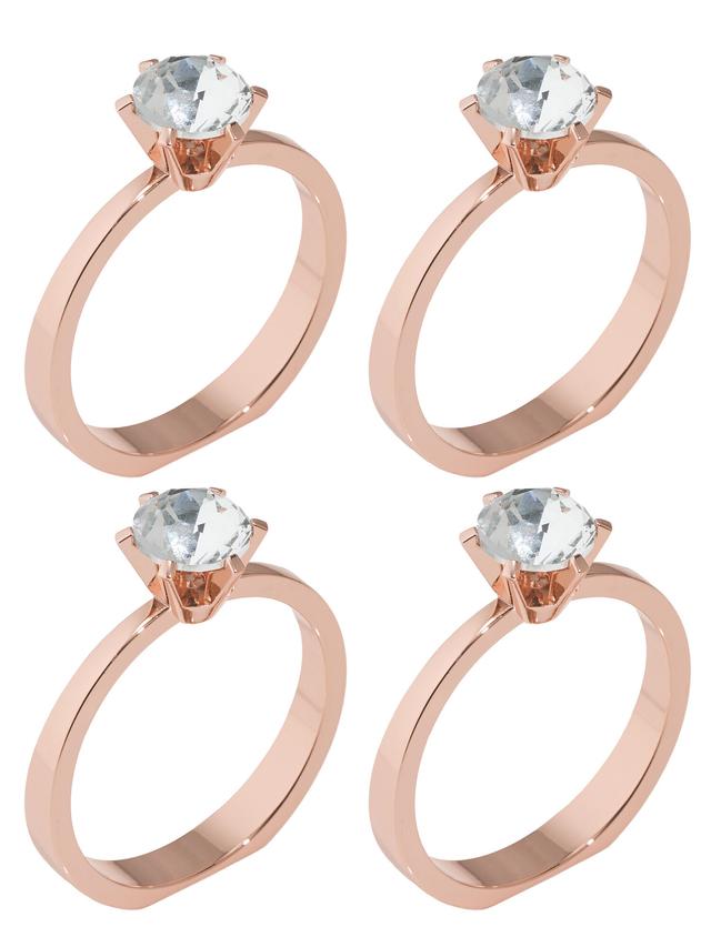 Produktbild von Serviettenringe als Diamantring, Glas, Aufbewahrungsbox, 4er-Set