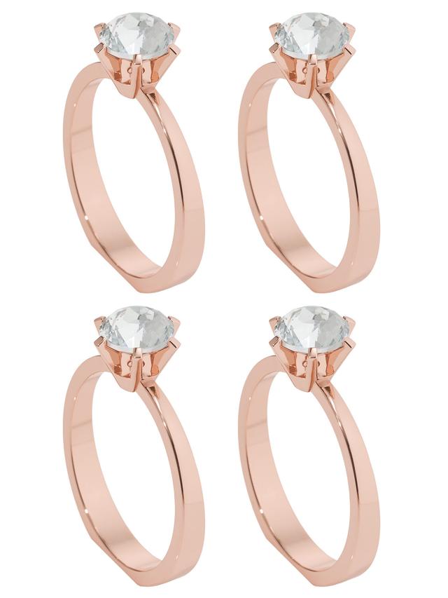 Produktbild von Serviettenringe als Diamantring, Glas, Aufbewahrungsbox, 4er-Set