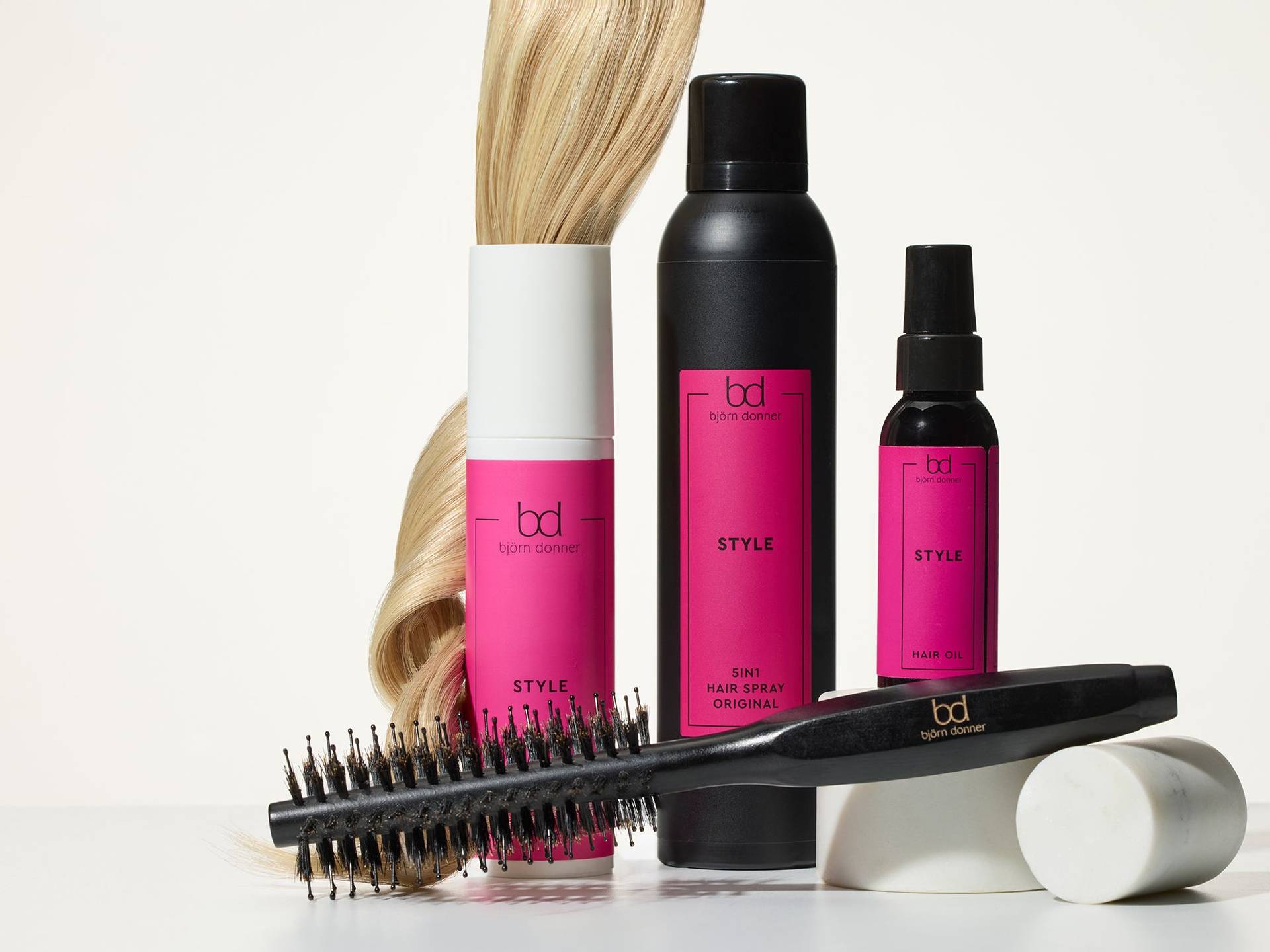 Björn Donner - hochwertige Styling Produkte Stylingprodukte von Björn Donner für Haarpflege und -styling auf weißem Hintergrund